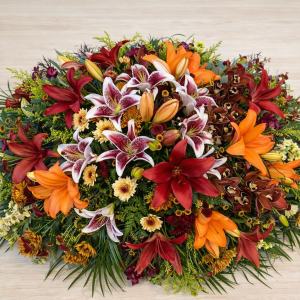 Autumn Sunset Casket Spray