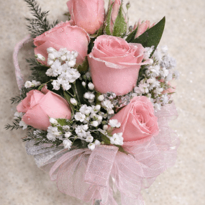 Pink Rose Corsage/Wristlet