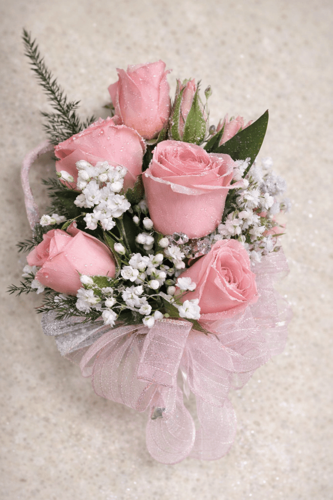 Pink Rose Corsage/Wristlet