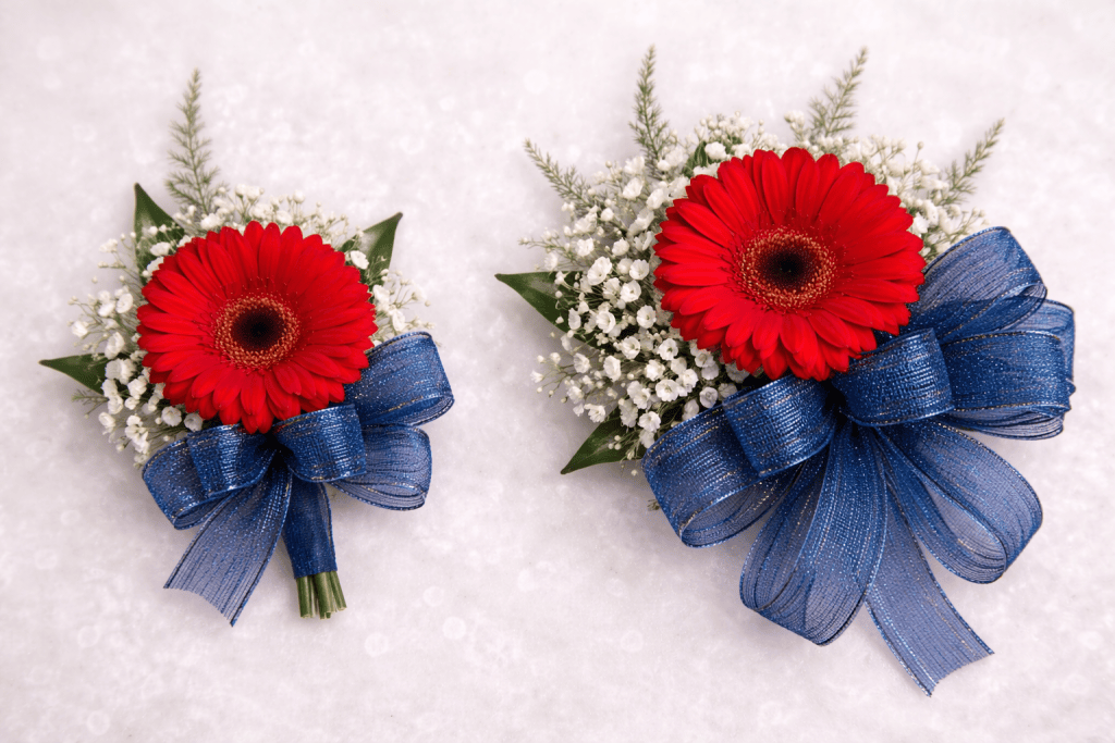 Corsage and Boutonnière Set Gerbera Daisy